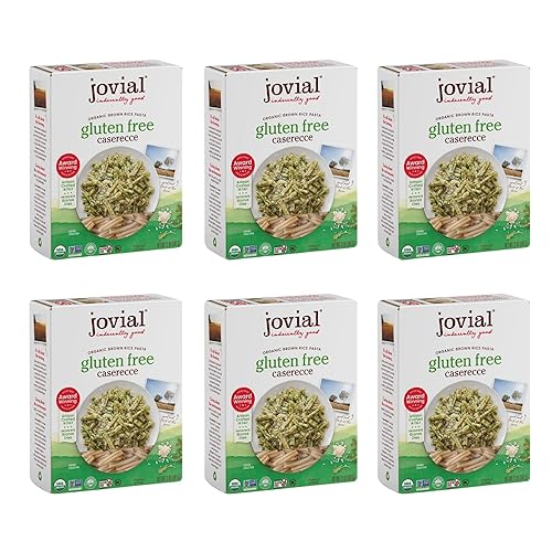 Jovial Whole Grain Brown Rice Caserecce Pasta - Pasta Caserecce, Caserecce Pasta, Whole Grain Pasta, Organic Pasta, Gluten Free, Dairy Free, Brown Rice Pasta, Made in Italy - 12 Oz, 6 Pack
