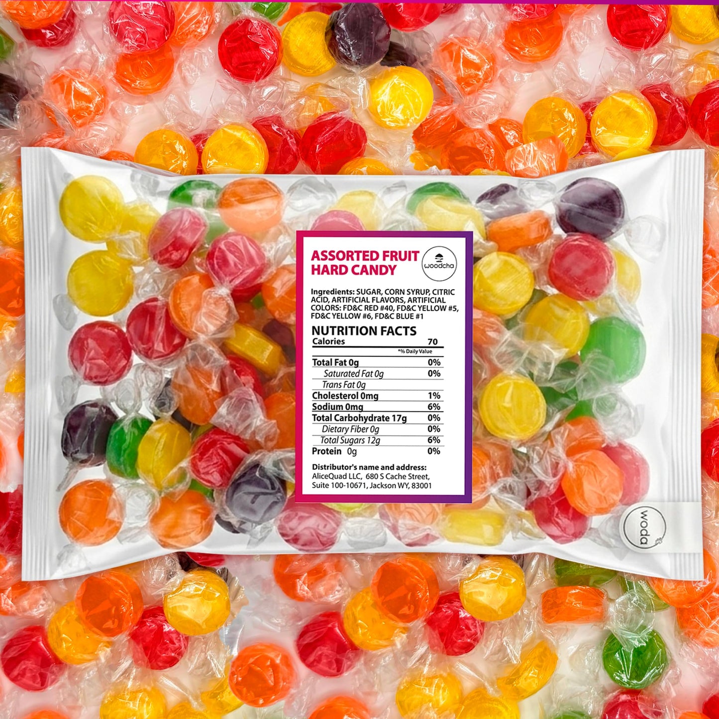 Assorted Fruit Hard Candy, 90 Pcs Individually Wrapped Fruit Drops Bulk 16 oz Bag Classic Hard Boiled Sweets for Office Candy Dish, Party Favors