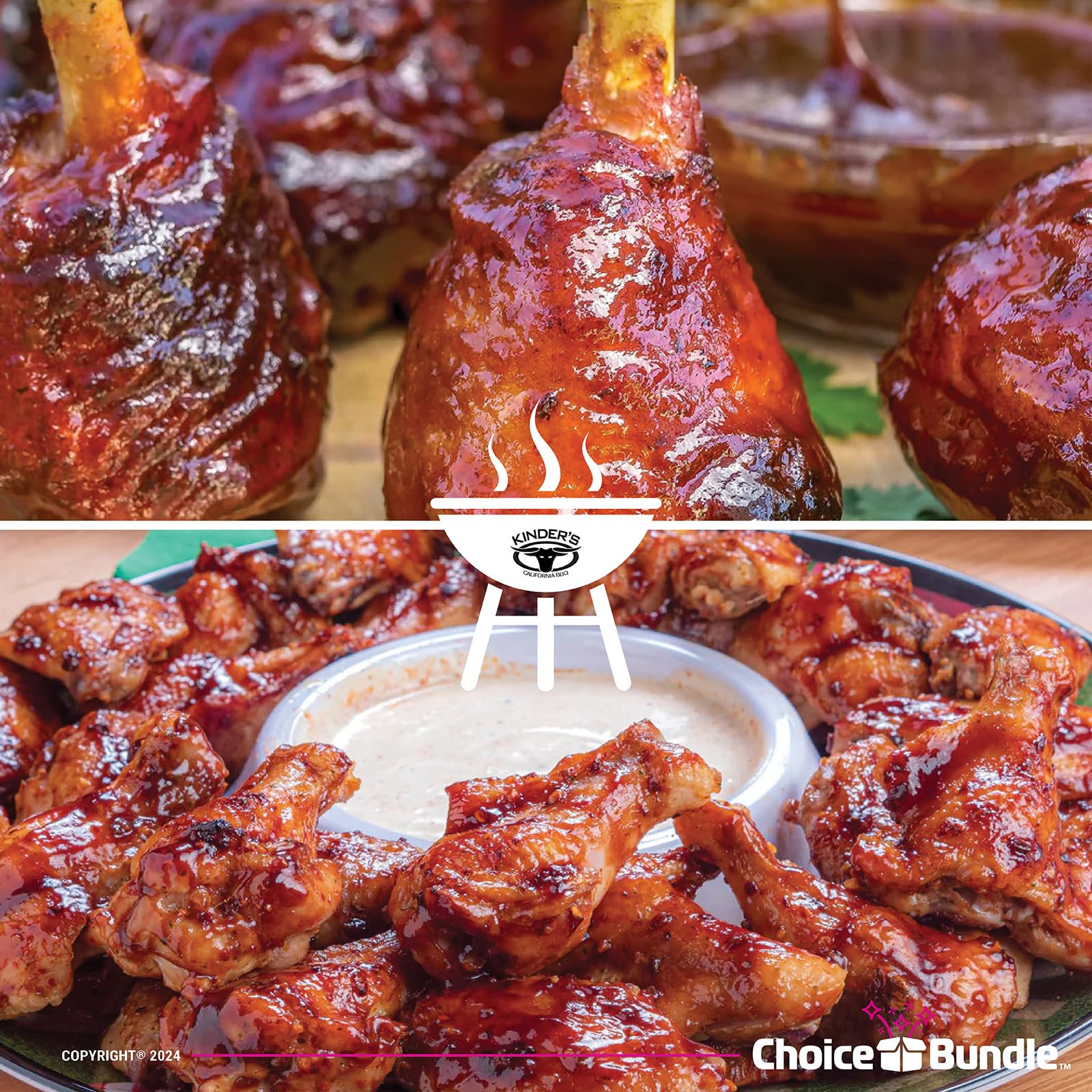 Kinder’s Honey Hot BBQ Premium Barbecue Sauce 2 Pk (31 oz) Great to Dip Toss Glaze & More + Barbecue Masters & Bottle Opener (4 Items)!