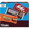 HERSHEY'S, KIT KAT and REESE'S Assorted Milk Chocolate Candy Variety Box, 27.3 oz (18 Pieces)