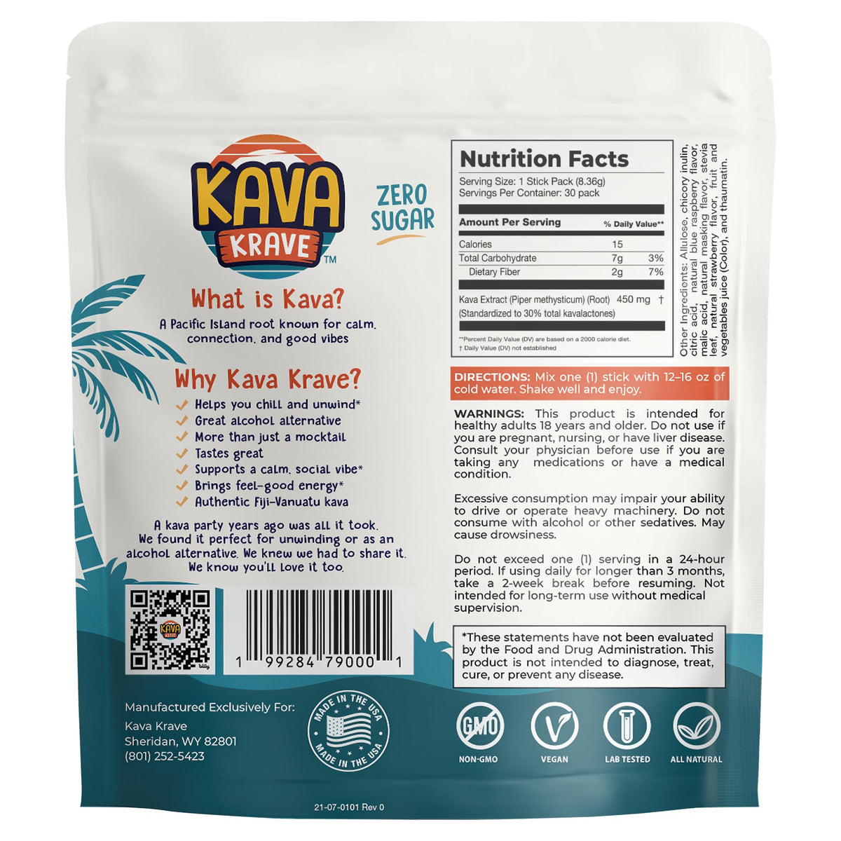 Kava Drink Mix Packets | 30 Pack - Kava Alcohol Substitute, Citrus Berry