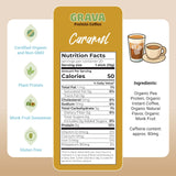 Grava Organic Plant Protein Coffee Sticks Caramel - 8g Plant Protein, 80mg Caffeine - Monk Fruit Sweetener - USDA Organic, Non-GMO & Fair Trade