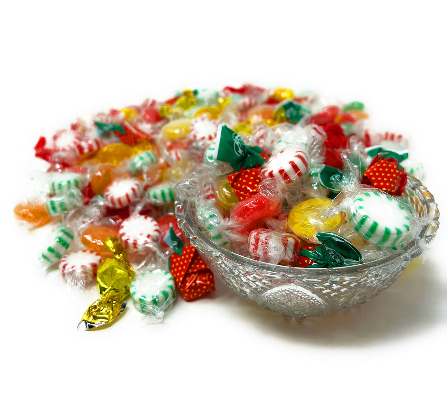 American Old Fashioned Hard Candy - Peppermint and Spearmint Starlights, Cinnamon Disks, Butterscotch, Strawberry Jelly Filled Candy and Fruity Hard