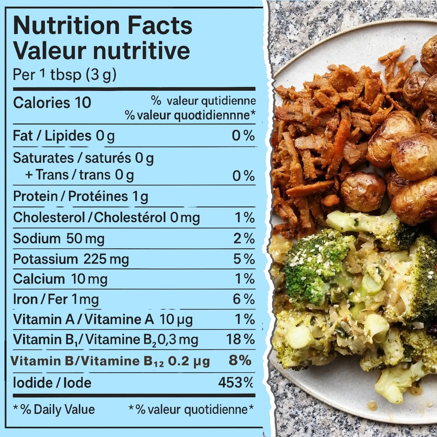 Aqua Veggies Organic Atlantic Dulse Flakes 227g 1/2lbs, Hand-Harvested, Sun-Dried Bay of Fundy, Excellent Source of Vitamins B6, B12, Iron, Iodine