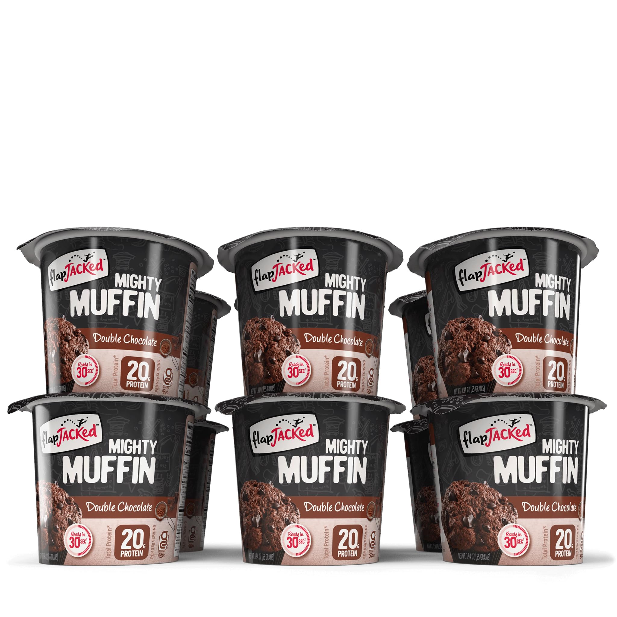 FlapJacked Mighty Muffins, Gluten-Free Double Chocolate, 1.94 Ounce (Pack of 12)