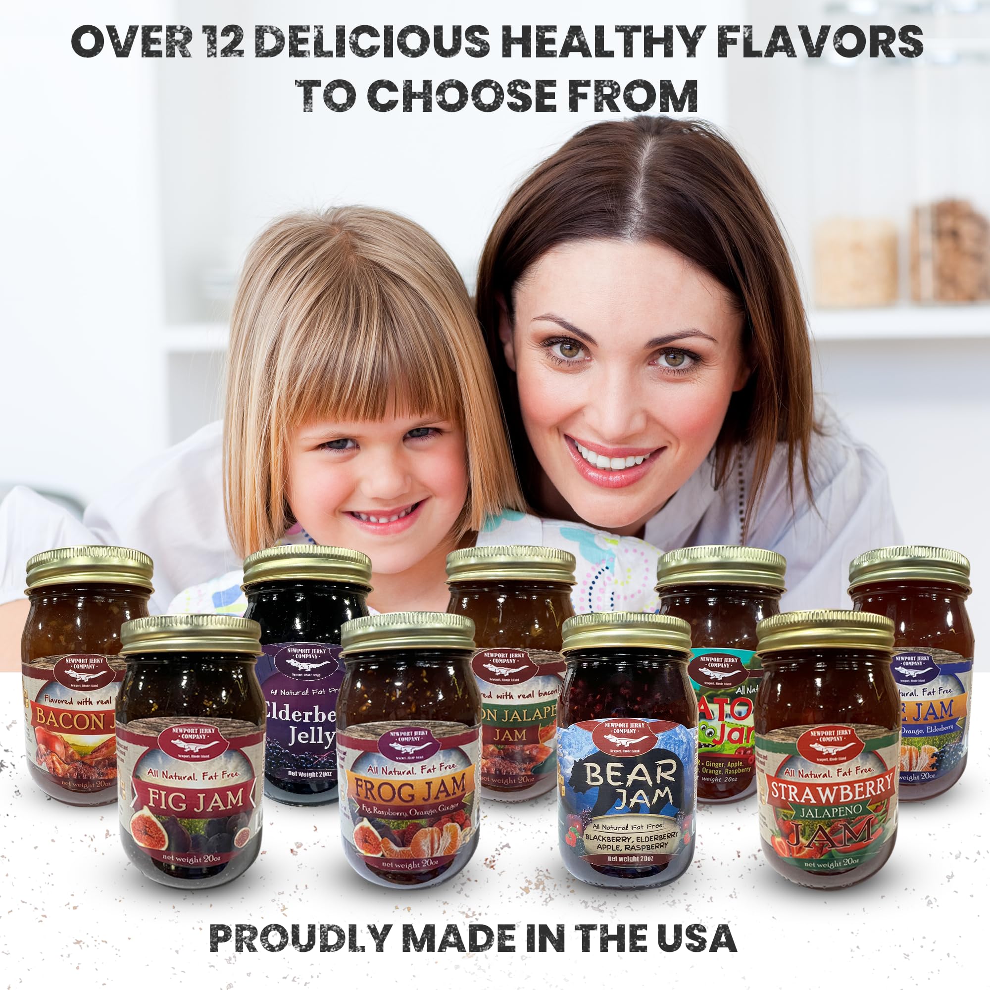Newport Jerky Company All Natural Gourmet Raspberry Jalapeno Jam | Classic Spread for Burgers, Sandwiches, Toast, Cream Cheese, Charcuterie | Made in