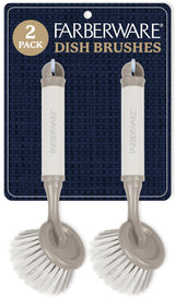 Farberware Dish Brush with Handle - 2 Pack Kitchen Scrub Brush for Dishes, Non-Scratch Dishwashing Brush Set with Firm Bristles for Pots, Pans
