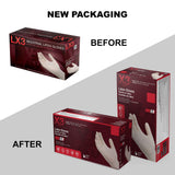X3 Industrial Ivory Latex Gloves, Case of 1000, 3 Mil, Size Small, Powder Free, Textured, Disposable, LX342100