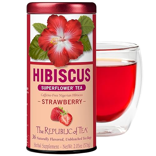 The Republic of Tea - Hibiscus Strawberry Tea, 36 Tea Bags, Herbal Blend, Caffeine Free, Gluten Free