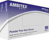 AMBITEX Non-Sterile Powder-Free General Purpose Vinyl Glove Small [Box of 100]