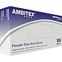 AMBITEX Non-Sterile Powder-Free General Purpose Vinyl Glove Small [Box of 100]
