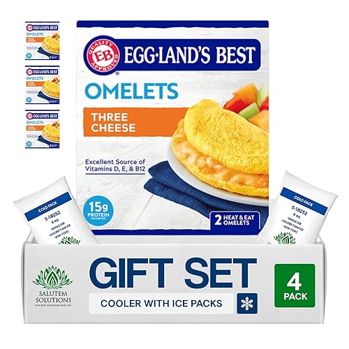 Salutem Vita - Three Cheese Omelets, Gourmet Breakfast Gift Set - Pack of 4