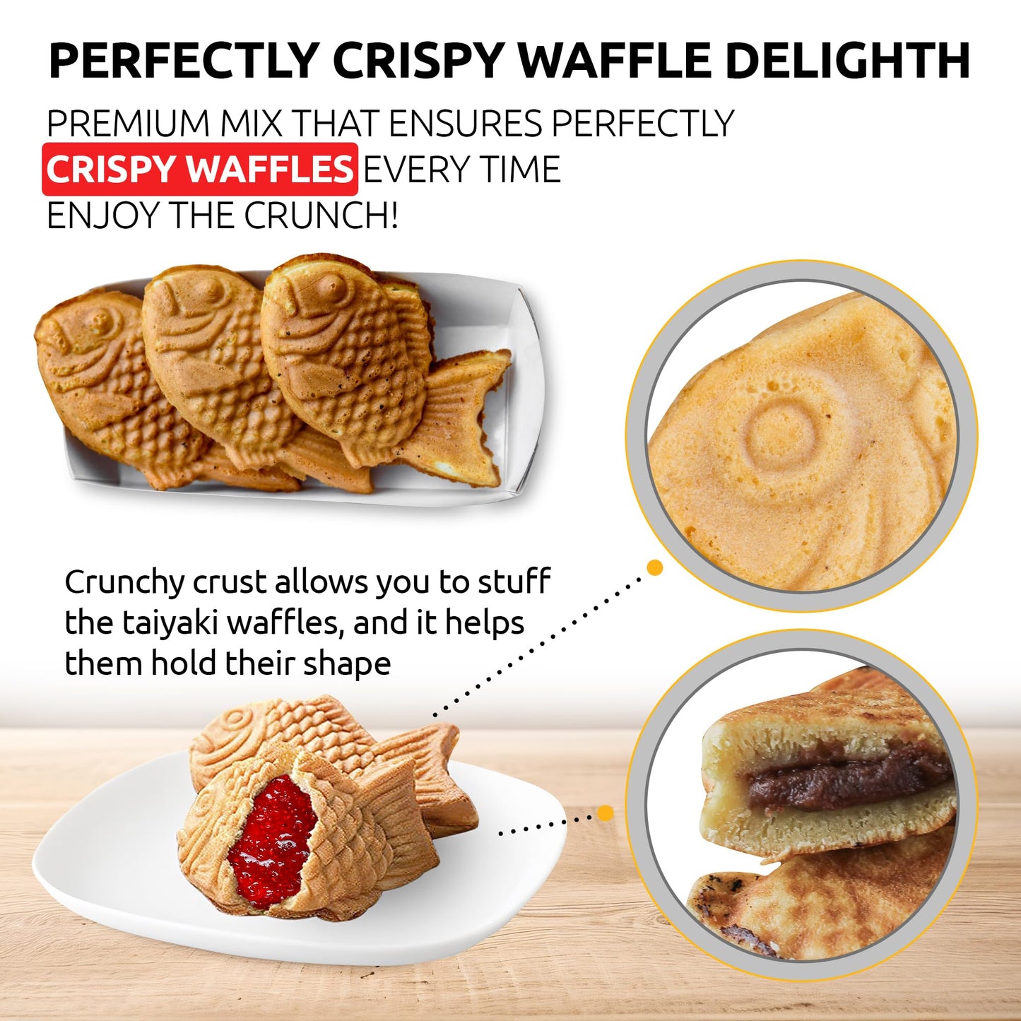 OldSoul Professional Taiyaki Waffle Mix | GLUTEN FREE & VEGAN | Crispy | Vanilla Flavor | 10 Lbs | 168 Waffles (10 Lbs, Gluten Free & Vegan)