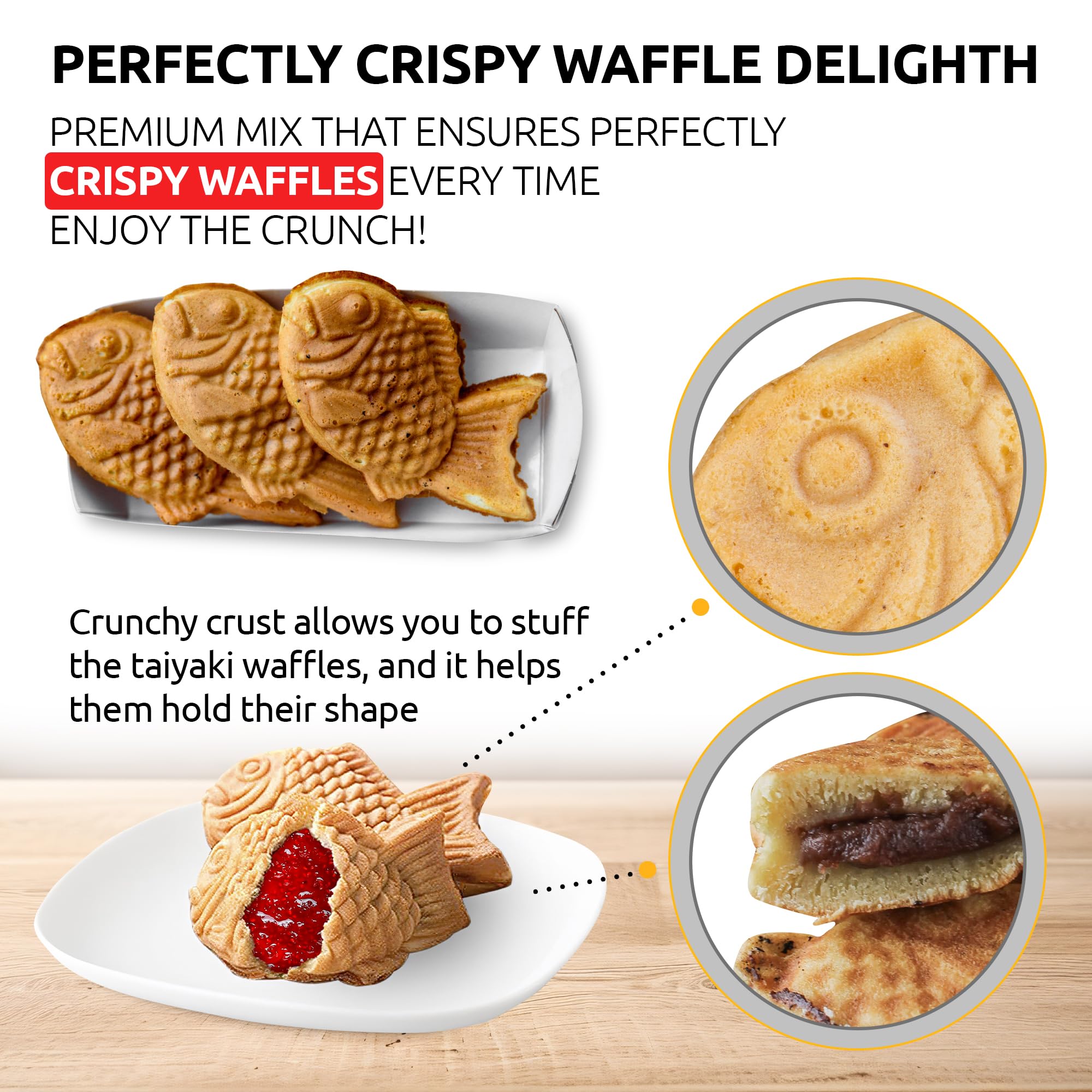 OldSoul Professional Taiyaki Waffle Mix | GLUTEN FREE & VEGAN | Crispy | Vanilla Flavor | 10 Lbs | 168 Waffles (10 Lbs, Gluten Free & Vegan)