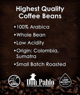 Cafe Don Pablo Gourmet Coffee Classic Italian Espresso Medium Dark Roast Whole Bean Coffee 2 LB