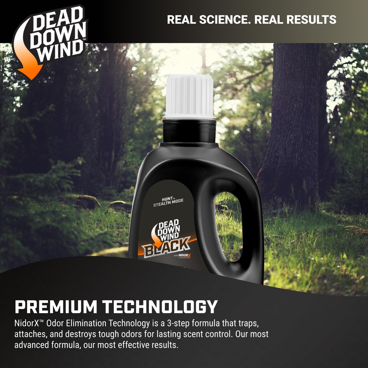 DEAD DOWN WIND BLACK Premium Unscented Laundry Detergent (40 Oz) - Scent Eliminating Liquid Detergent for Clothing and Gear - Durable Hunting Scent