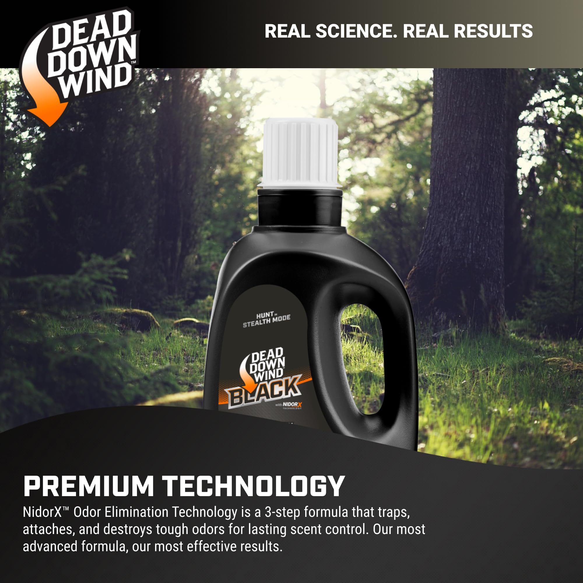 DEAD DOWN WIND BLACK Premium Unscented Laundry Detergent (40 Oz) - Scent Eliminating Liquid Detergent for Clothing and Gear - Durable Hunting Scent
