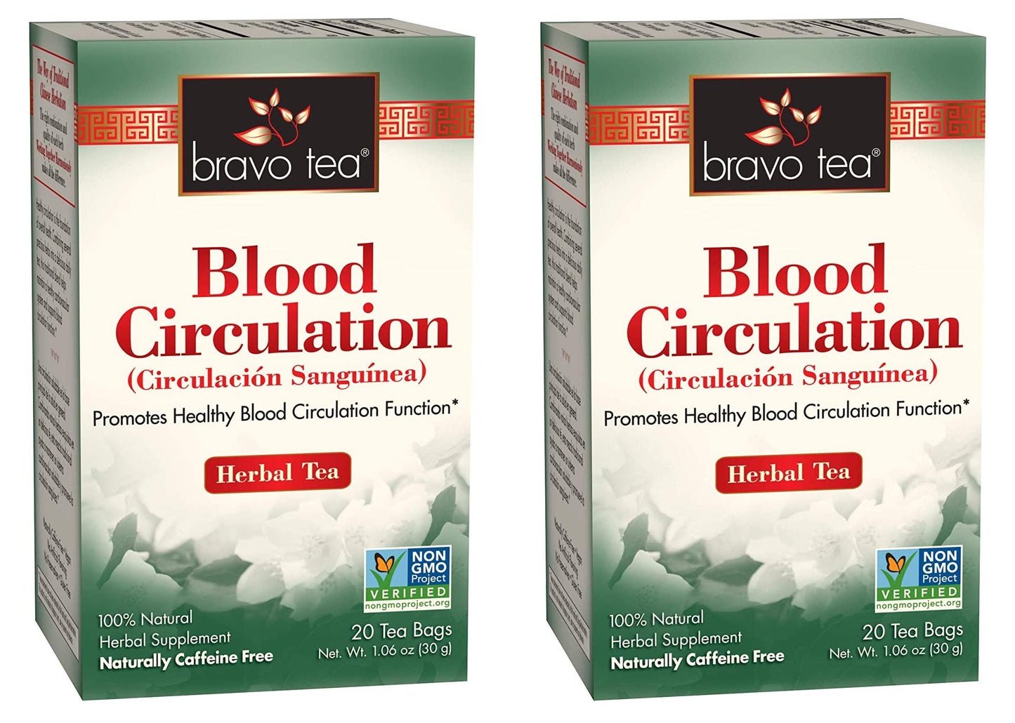 Bravo Tea, Blood Circulation Herbal Tea, Caffeine Free, 20 Tea Bags (20 Tea Bags (Two Pack))