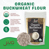 Jiva Organics Buckwheat Flour (Dark) 2 LB Bag - Vegan, Non-GMO, Kuttu, Earthy Flavor