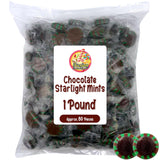 Chocolate Starlight Mints Individually Wrapped, 1 Pound | Mint Chocolate & Starlite Mints for Parties, Offices, Buffets | Rich Cocoa Hard Treats