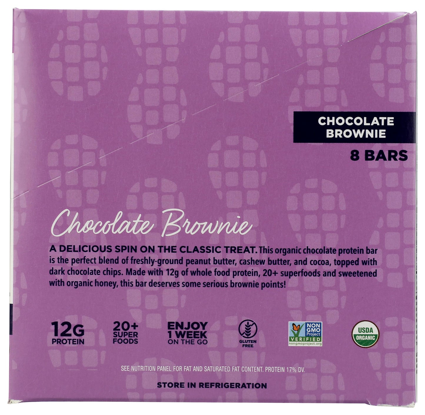 Perfect Bar Organic Chocolate Brownie Protein Bar 8 Count, 2.18 OZ