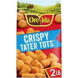 Ore-Ida Crispy Tater Tots Seasoned Shredded Frozen Potatoes, 1 Bag, for Easy Snacks and Dinner Sides, Gluten-Free, 32 oz