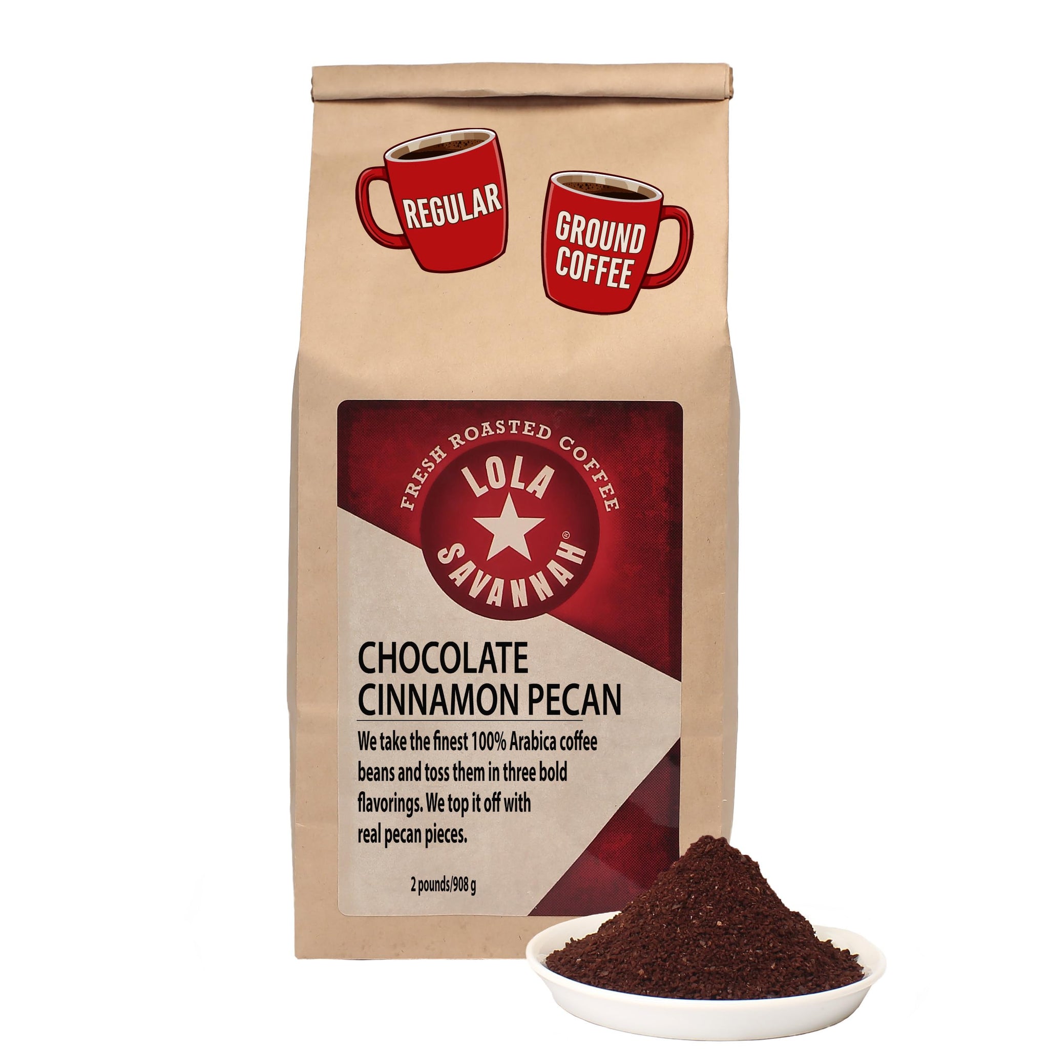 Lola Savannah Chocolate Cinnamon Pecan Ground Caffeinated Coffee, 2lb
