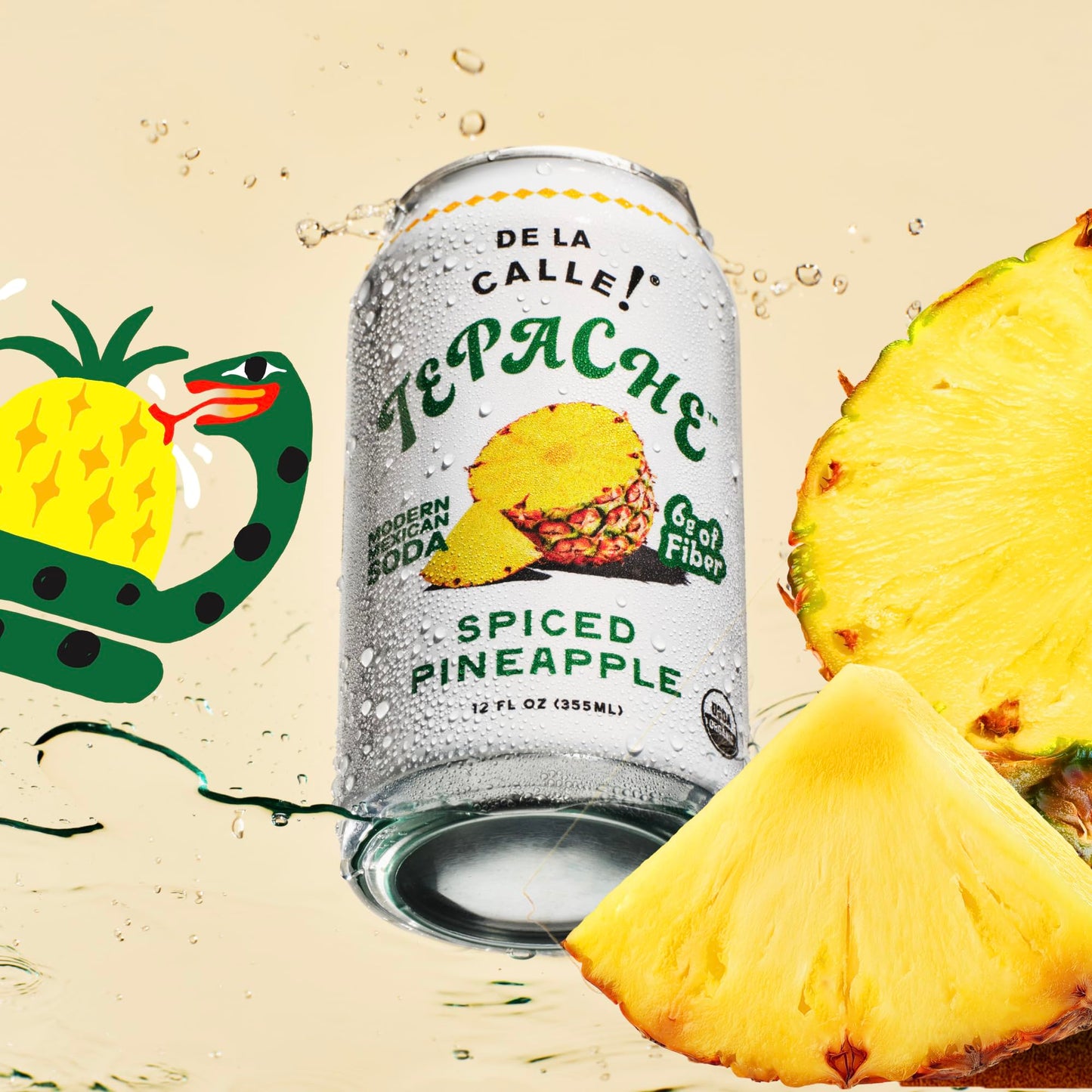 De La Calle Organic Traditional Pineapple Spice Tepache, 12 FZ
