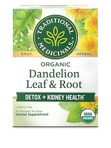 Traditional Medicinals Organic, Dandelion Leaf & Root - Dandelion Root Tea, Supports Normal Detox + Digestion - Kosher, Non-GMO, Caffeine-Free