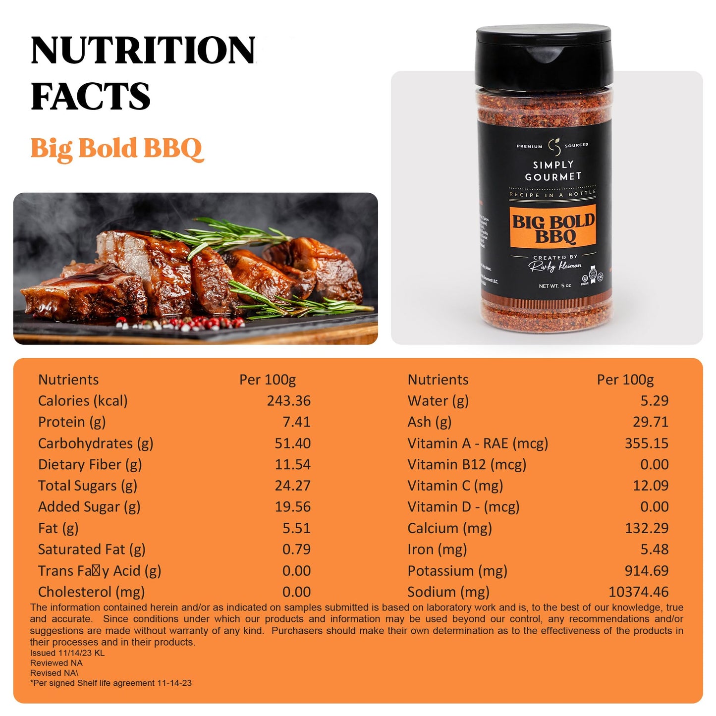 Simply Gourmet Big Bold BBQ Spices and Seasoning - Pitmaster Secret Recipe for Smoking, Grilling, and Cooking - All Purpose Premium Blend Seasoning