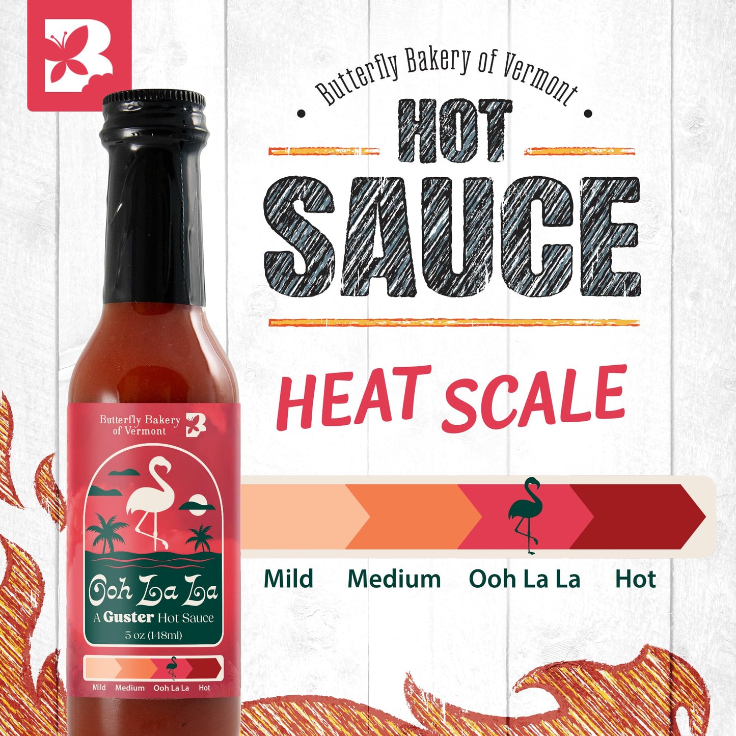 Butterfly Bakery of Vermont Ooh La La Hot Sauce, 5 fl oz