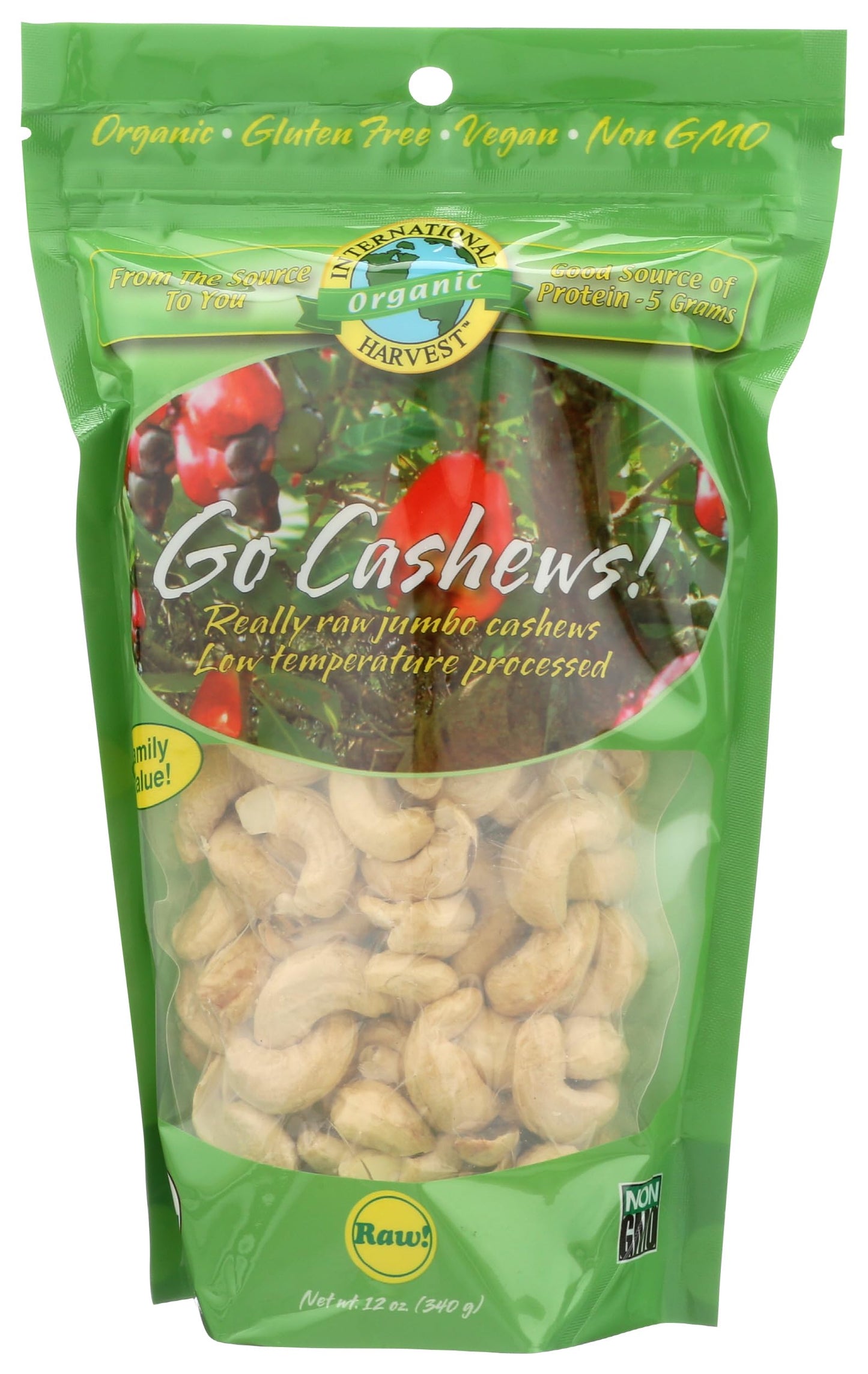 International Harvest Organic Really Raw Cashews, 12 OZ