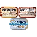 ICE CHIPS Xylitol Candy 3 Pack Assortment (Chocolate Brownie, Salted Caramel, Orange Cream)