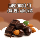 Dark Chocolate Covered Almonds 2-Pound Bag | Bulk Chocolate Covered Nuts | Coated Roasted Almonds for Party Favors, Gifting, Office Candy Jars & Snack