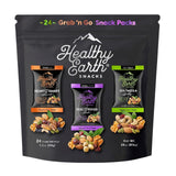 Healthy Earth Snacks 3 Flavors Variety Pack, 24 Count | Mixed Nuts & Dried Fruits Gourmet Snacks, Gluten-Free | 8 Packets Per Flavor: Heart Smart
