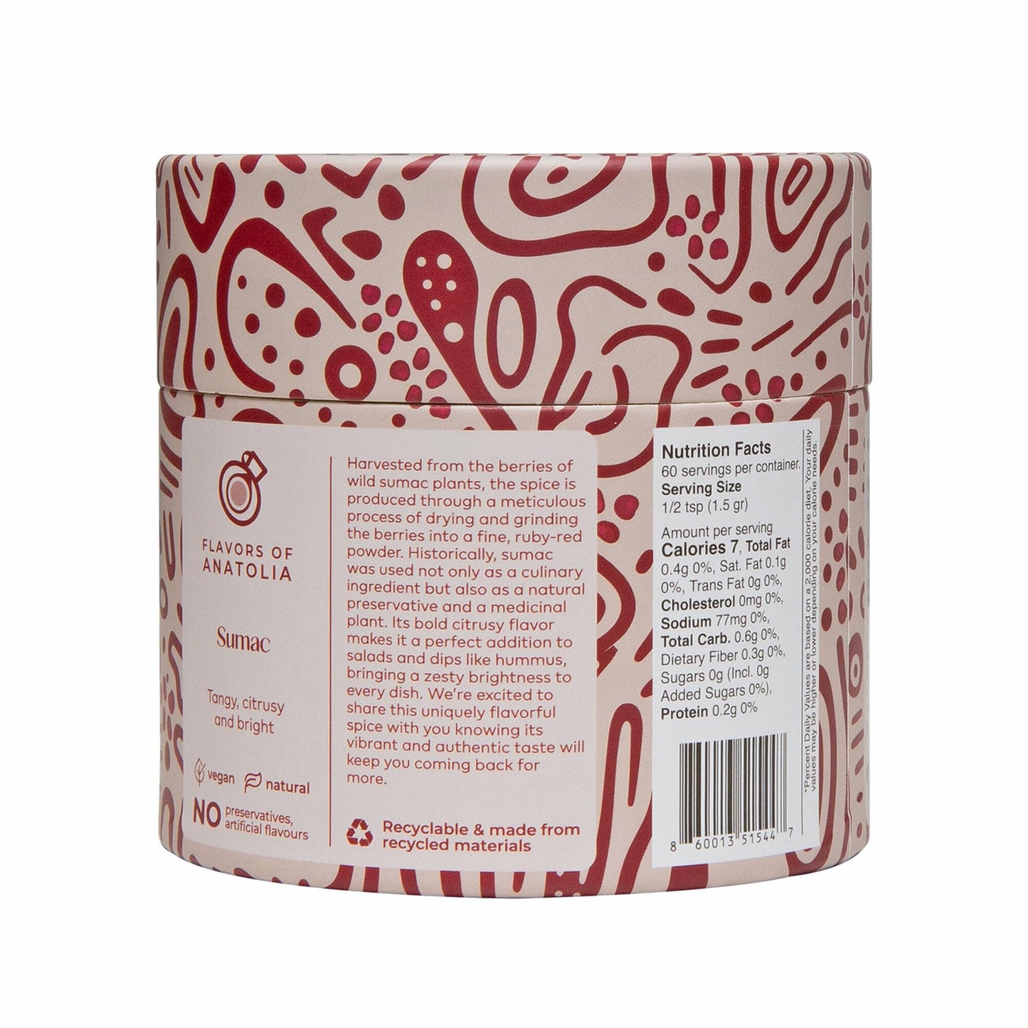 Cybele’s Harvest Ground Sumac 3oz, Turkish Sumac Spice, Tart Middle Eastern Mediterranean Seasoning