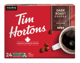 Tim Hortons Dark Roast Coffee, Single-Serve K-Cup Pods Compatible with Keurig Brewers, 24ct K-Cups