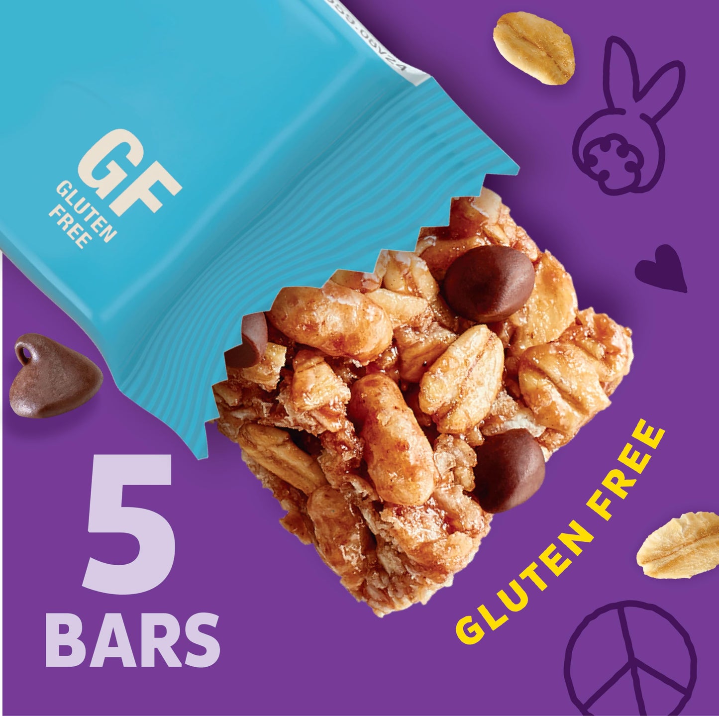 Annie's Gluten Free Chewy Granola Bars, Double Chocolate Chip, 5 Bars, 4.9 oz (Pack of 12)