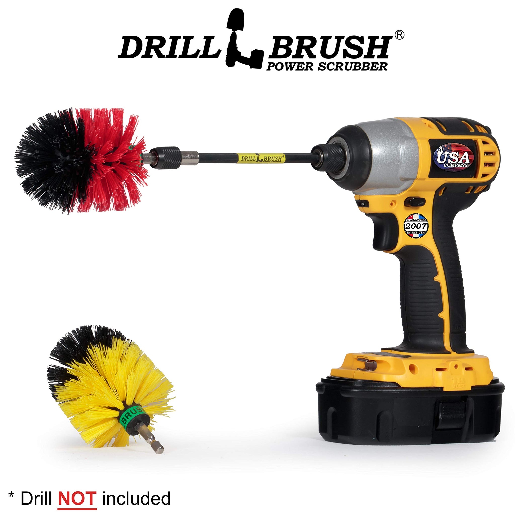 Mini Size Bathroom, Kitchen, and Garage Medium and Stiff Brushes with Extension