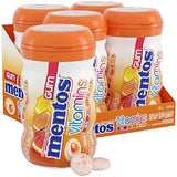 Mentos Gum with Vitamins, Sugar Free Chewing Gum with Xylitol, Citrus Flavor, Vitamins B6, B12 and C, Bottle of 45 (Bulk Pack of 4)