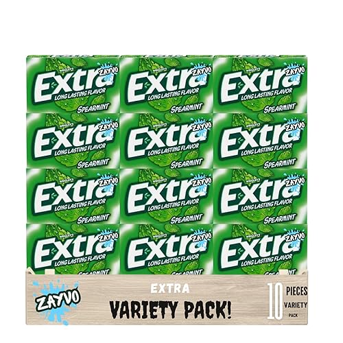 Extr-a Spearmint Sugar Free Chewing Gum, Bulk Pack, 15 Pieces per Pack, 10 Count