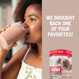SlimFast Keto Meal Replacement Shake, Fudge Brownie Batter, Low Carb Keto Protein Powder with Collagen & Whey, No Sugar Added, Gluten Free, Weight
