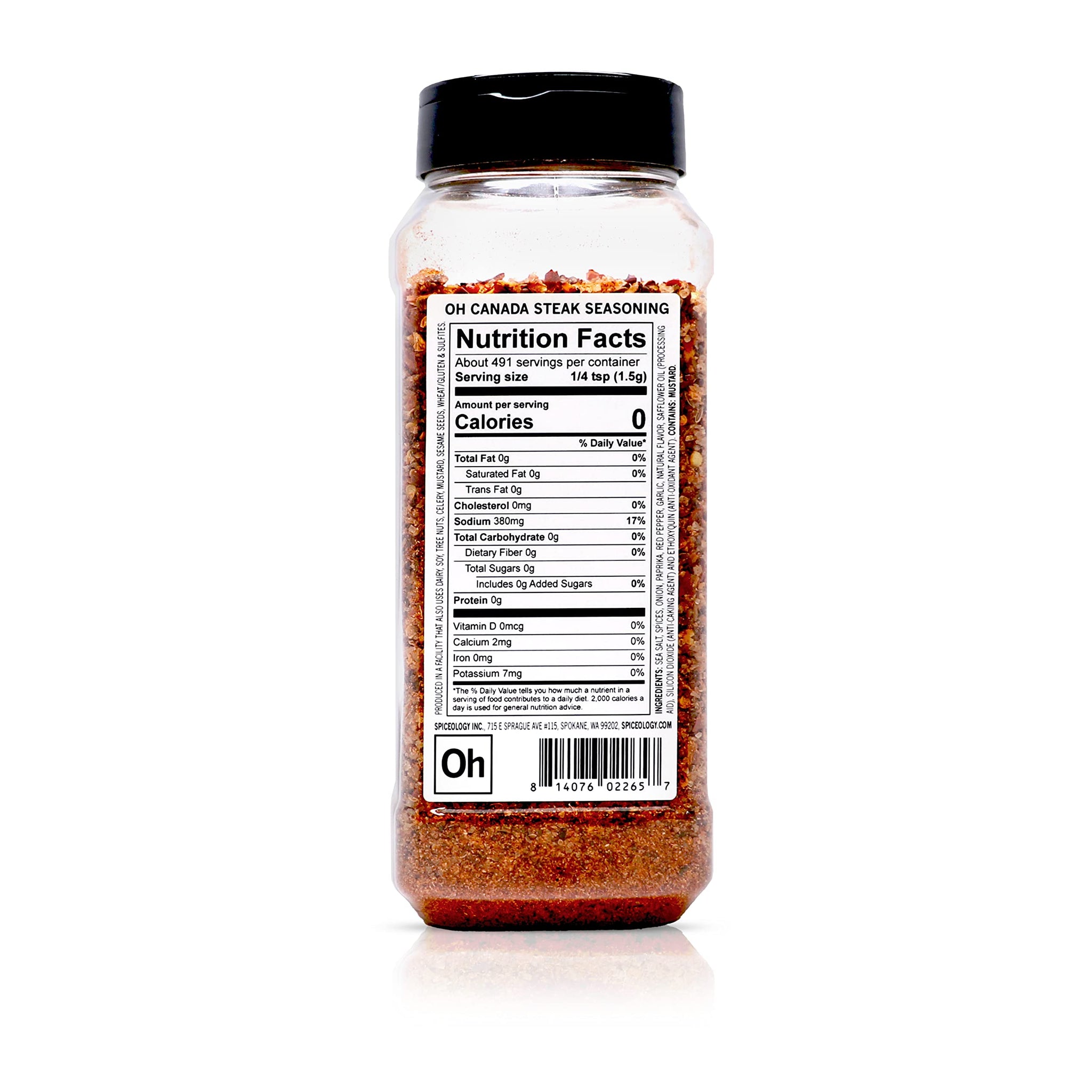 Spiceology - Oh Canada Steak Seasoning - All-Purpose BBQ Rubs, Spice Blends and Seasonings - Use on: Chicken, Pork, Steak, Bacon, Lamb, Burgers,