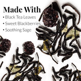 The Republic of Tea Blackberry Sage Full-Leaf Loose Black Tea, 3.5 oz Tin | Steeps 50 Cups
