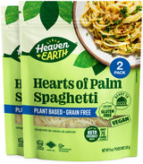 Heaven & Earth Hearts of Palm Spaghetti, 9 oz (2 Pack) Ready to Eat | Gusset Pouch | Low-Carb, Keto & Paleo Friendly, Plant-Based, Gluten-Free