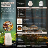 Lifeboost French Vanilla Cognition Mushroom Coffee - Low Acid Medium Organic Coffee with Nootropic Lions Mane & Chaga Mushrooms - Increase Energy