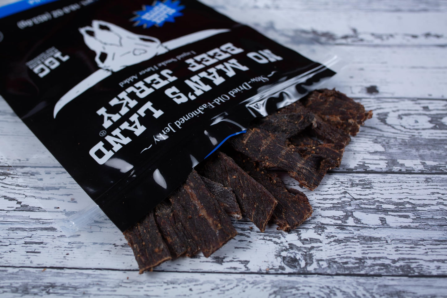 No Man’s Land Beef Jerky - Low Calorie, Low Carb, High Protein Beef Snack - Flavor BLACK PEPPER 16oz (Pack of 1)