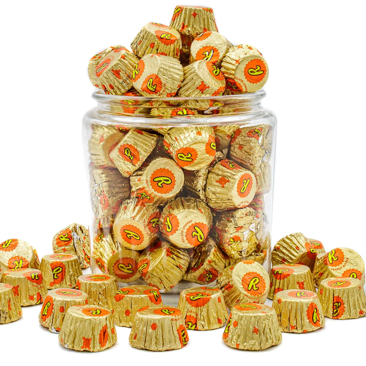 Peanut Butter Cups Miniatures 4 lb - Milk Chocolate Candy with Soft Filling, Individually Wrapped, Bulk Bag, Gluten Free
