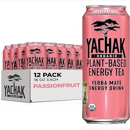 Yachak Yerba Mate Drink, Passionfruit, 16 Fl Oz (Pack of 12)
