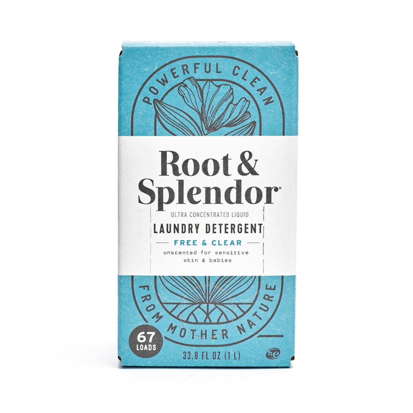 Root & Splendor Ultra Concentrated Non Toxic Laundry Detergent Liquid - EWG Verified - Plant Based & Eco Friendly Enzymatic Laundry Soap, Free